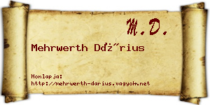 Mehrwerth Dárius névjegykártya